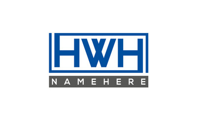 HWH Letters Logo With Rectangle Logo Vector