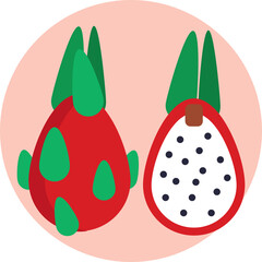 Dragon Fruit Icon. Exotic Fruit Icon.