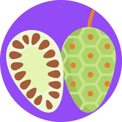 Noni Fruit Icon. Exotic Fruit Icon.