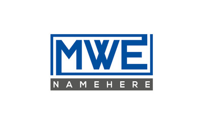 MWE Letters Logo With Rectangle Logo Vector
