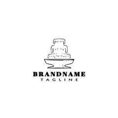 chocolate fountain logo cartoon icon design template black isolated concept illustration