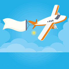 Naklejka premium plane pulling a empty banner
