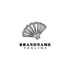 cute spanish fan logo cartoon icon design template black isolated vector illustration