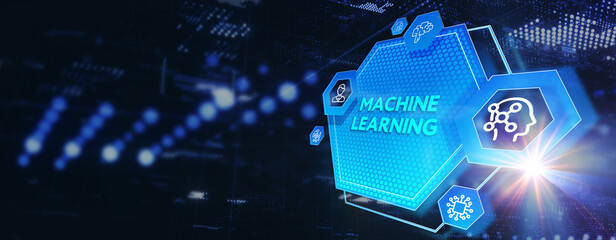 Machine learning artificial intelligence AI concept. 3d illustration