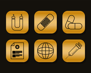 golden medical symbols