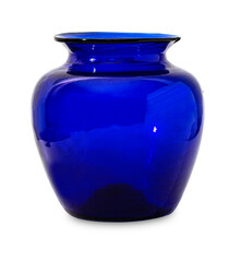 blue glass vase isolated on white background. with clipping path