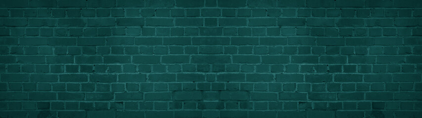 Dark green colored colorful damaged rustic brick wall brickwork stonework masonry texture...