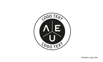 Vintage Retro AEU Letters Logo Vector Stamp 