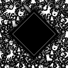 Christmas background with icons and copyspace. Vector