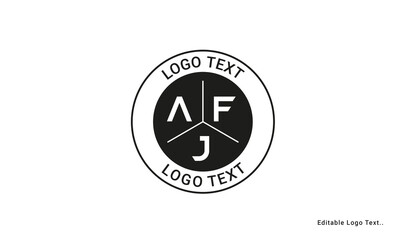 Vintage Retro AFJ Letters Logo Vector Stamp	