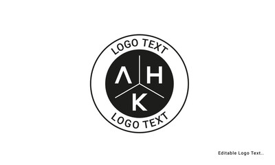 Vintage Retro AHK Letters Logo Vector Stamp	