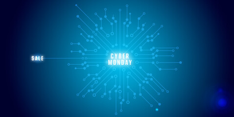 cyber monday shopping - circuit board symbol