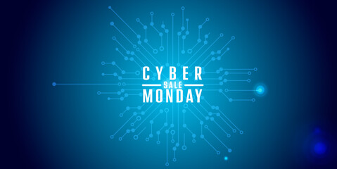 cyber monday shopping - circuit board illustration
