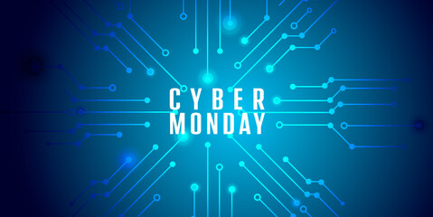 cyber monday shopping - circuit board illustration
