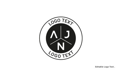 Vintage Retro AJN Letters Logo Vector Stamp	