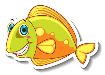 Cute fish sea animal cartoon sticker