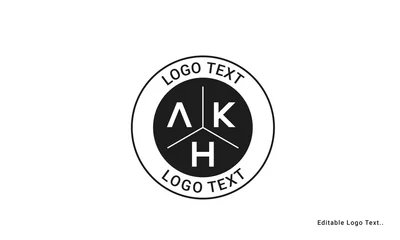 Deurstickers Vintage Retro AKH Letters Logo Vector Stamp  © PIARA KHATUN