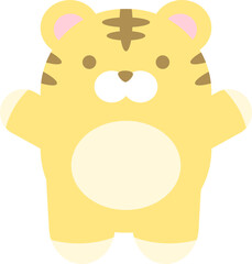 両手を上げたトラ