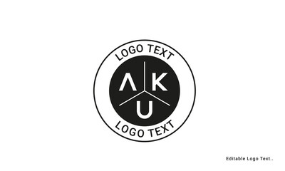 Vintage Retro AKU Letters Logo Vector Stamp	