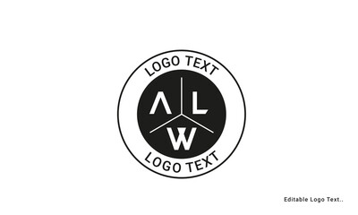 Vintage Retro ALW Letters Logo Vector Stamp	