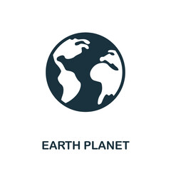Earth Planet icon. Monochrome sign from space collection. Creative Earth Planet icon illustration for web design, infographics and more