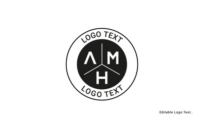 Vintage Retro AMH Letters Logo Vector Stamp	