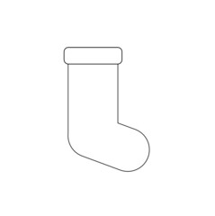 Christmas socks simple line art. Socks vector.