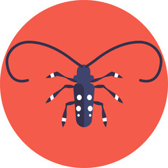 Longhorn Beetle Icon. Insects and Bugs Icon.