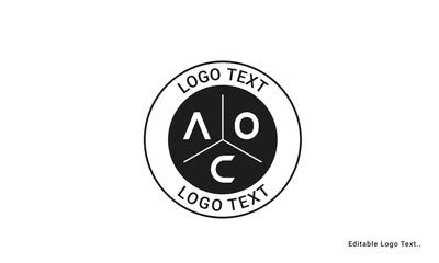 Vintage Retro AOC Letters Logo Vector Stamp	