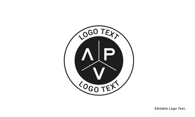 Vintage Retro APV Letters Logo Vector Stamp	
