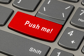 Computer notebook keyboard with Push me key