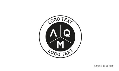 Vintage Retro AQM Letters Logo Vector Stamp	