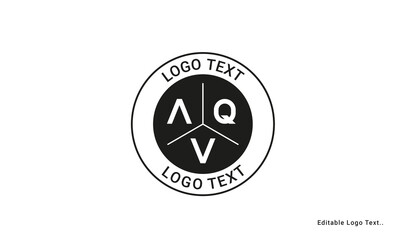 Vintage Retro AQV Letters Logo Vector Stamp	