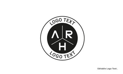 Vintage Retro ARH Letters Logo Vector Stamp	