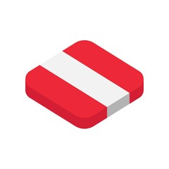 Austria. National flag. Vector isometric flat 3D icon