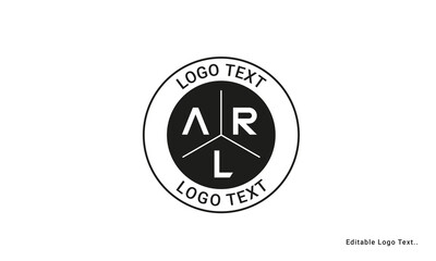 Vintage Retro ARL Letters Logo Vector Stamp	