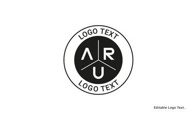Vintage Retro ARU Letters Logo Vector Stamp	