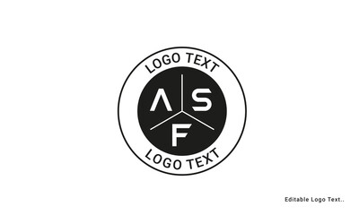 Vintage Retro ASF Letters Logo Vector Stamp	