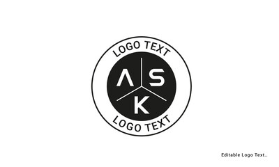 Vintage Retro ASK Letters Logo Vector Stamp	