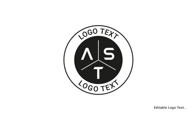 Vintage Retro AST Letters Logo Vector Stamp	