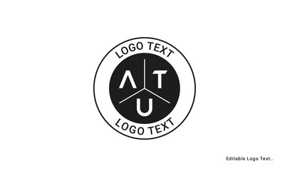 Vintage Retro ATU Letters Logo Vector Stamp	