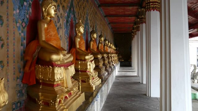 Buddha statues in Thai temple, Bangkok