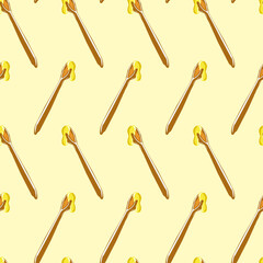 Honey spoon pattern on a light background
