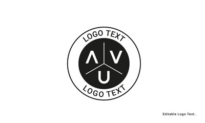 Vintage Retro AVU Letters Logo Vector Stamp	