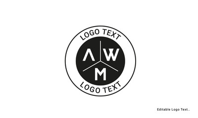 Vintage Retro AWM Letters Logo Vector Stamp	