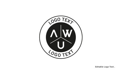 Vintage Retro AWU Letters Logo Vector Stamp	