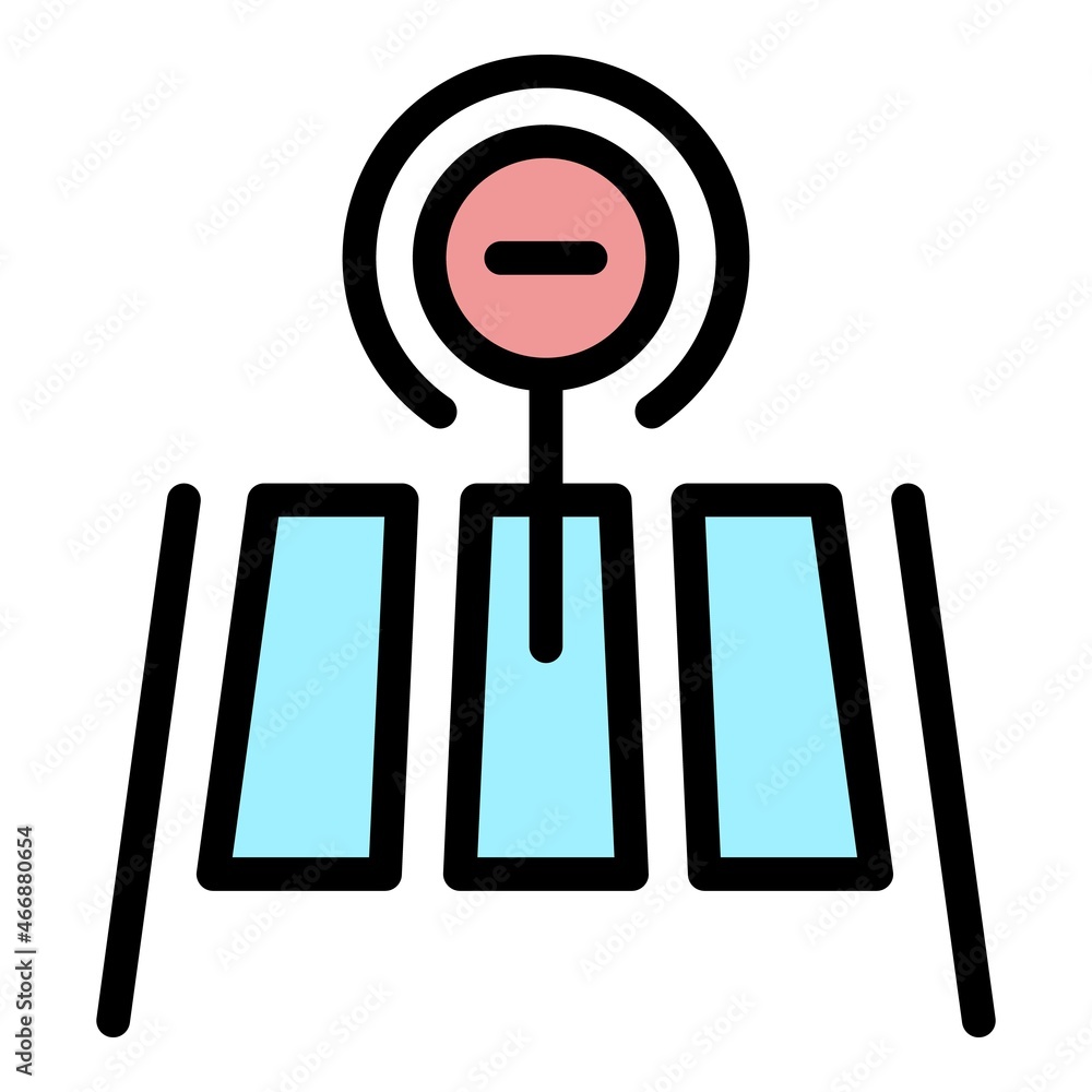 Poster stop indicator road icon. outline stop indicator road vector icon color flat isolated