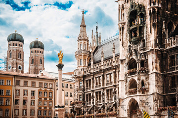 Street view of downtown Munich, Germany.