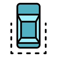 Parking car icon. Outline parking car vector icon color flat isolated
