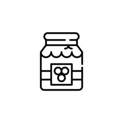 Home seasonal conservation. Jar of grape jelly. Pixel perfect, editable stroke icon